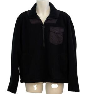 Large Barbour Farimond Fleece Jacket Half Zip Jumper Black Fall Winter Spring Co